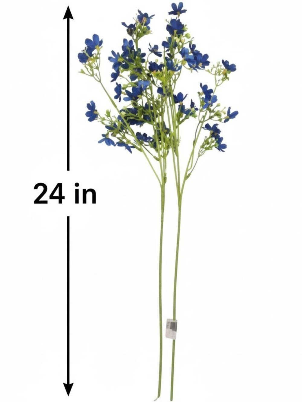 Cobalt Blue Dogwood Stems Faux Wax Flower Blue Floral Bold Decor Vase Filler 24 - Picture 2 of 12